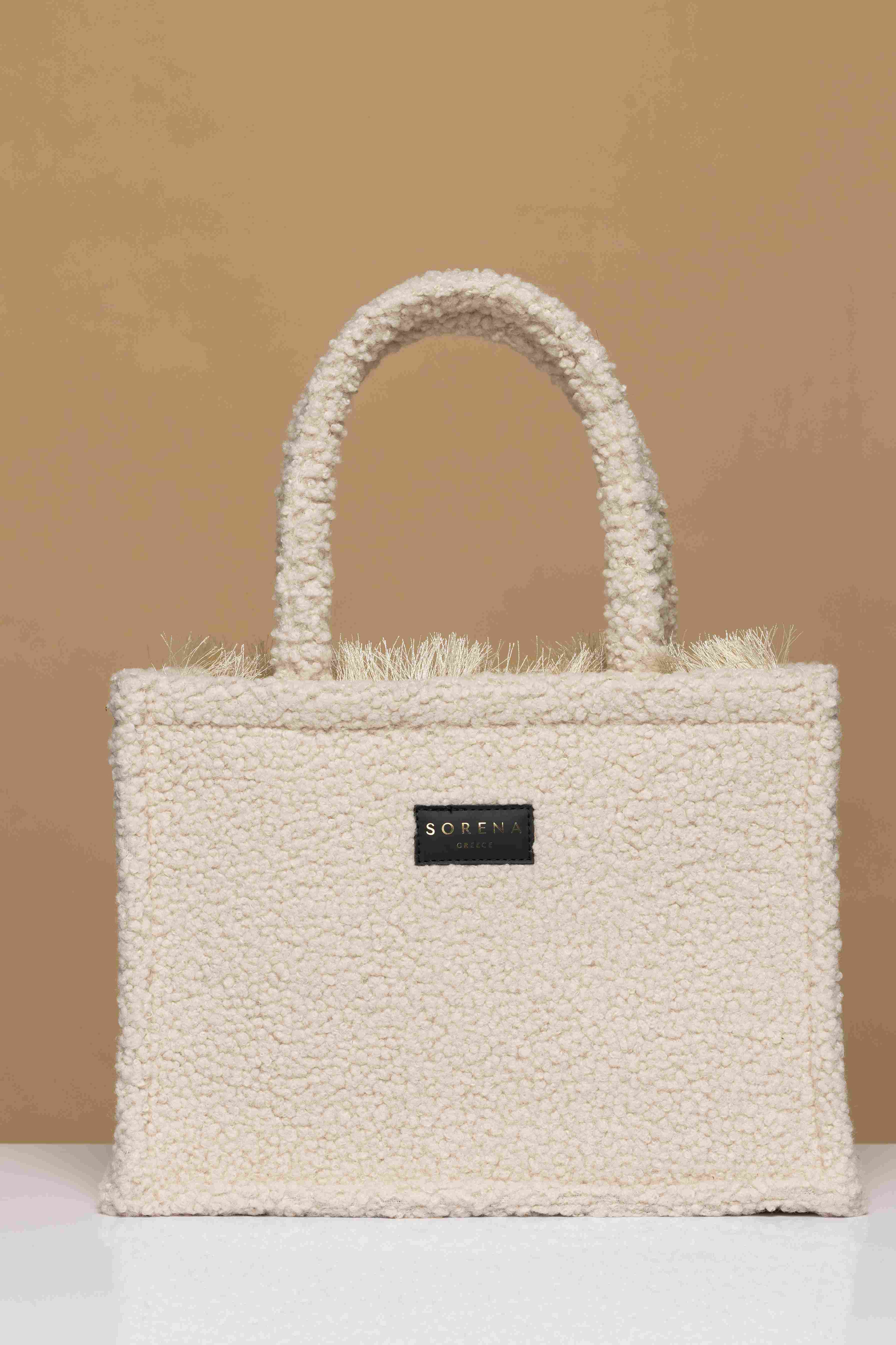 Sac Cabas Teddy Beige Moyen - Image 1